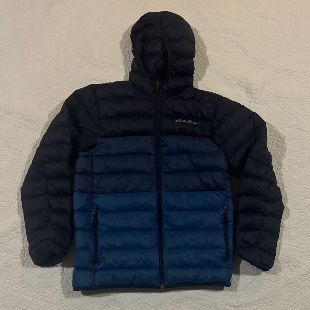 Eddie Bauer Blue Hooded Puffer Jacket